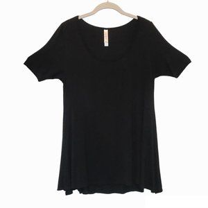 LuLaRoe Simply Comfortable Short Sleeve Knit Top in Black - Size XS